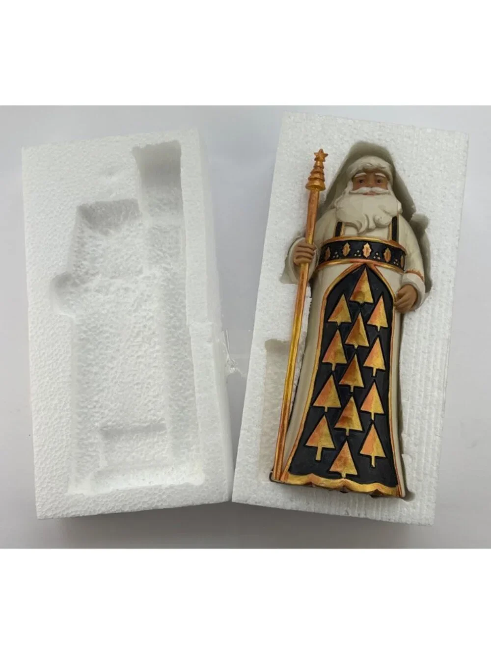 Jim Shore Rare Heartwood Creek Santa Figurine Black Gold Season So Splendid NEW